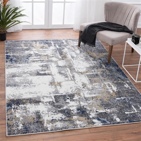 Luxe Weavers Hampstead Modern Gray Size 8x10 Abstract Area Rug
