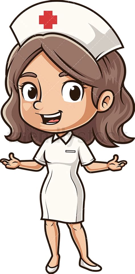 Welcoming Female Nurse Cartoon Clipart Vector Friendlystock