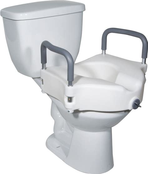2 In 1 Locking Raised Toilet Seat With Tool Free Removable Arms