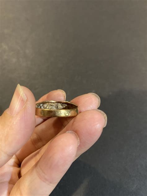 Vintage Signed Aaj 10k Yellow Gold Diamond Ring Size 105 Ebay