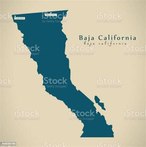 Moderne Karte Baja California Mexiko Mx Abbildung Stock Vektor Art Und
