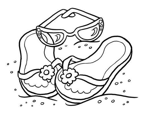 Flip Flops And Sunglasses Coloring Sheet Fall Leaves Coloring Pages Bug