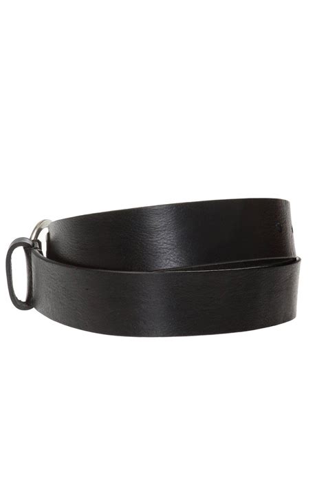 Diesel Leather Logo Embossed Belt In Black Lyst