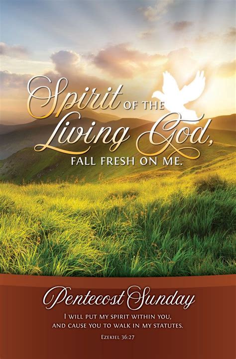 Church Bulletin 11 Pentecost Spirit Of The Living God Pack Of 100