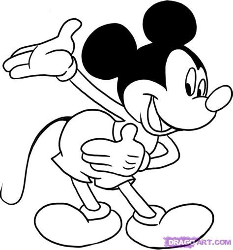 Mickey Mouse Line Drawing Free Download On Clipartmag