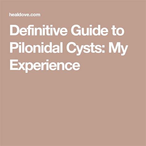 Definitive Guide To Pilonidal Cysts My Experience Pilonidal Cyst
