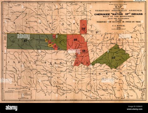 Map Of The Former Territorial Limits Of The Cherokee Nation Of Stock