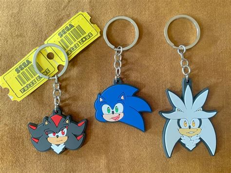 Rubber Keychains Of Sonic Shadow And Silver The Hedgehog Etsy