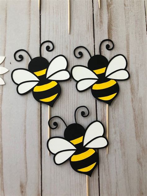 Check spelling or type a new query. Bumble Bee and Daisy Flower Cupcake Toppers. Bee Birthday ...