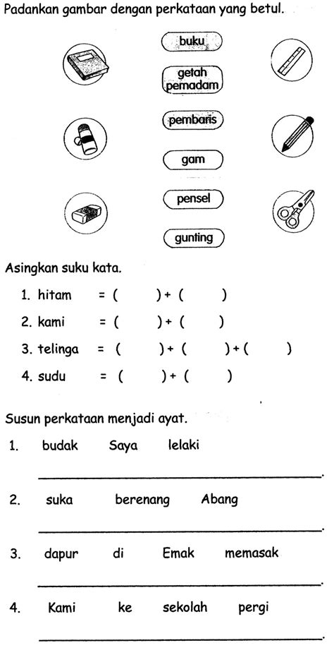 Matematik Latihan Bahasa Melayu Tadika Tahun Pdf Suku Kata Latihan