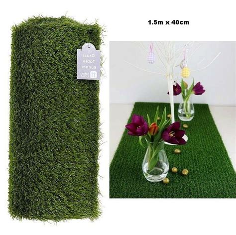 Artificial Grass Table Runner Decorative Green Party Easter Game Day