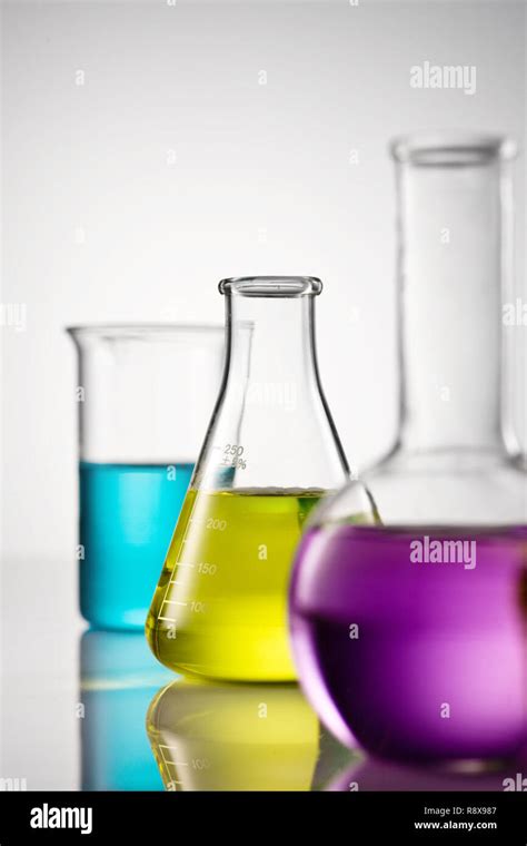 Triangular Flasks And Beaker Stock Photo Alamy