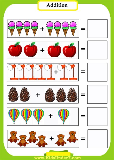 Kindergarten Addition Worksheets Printable