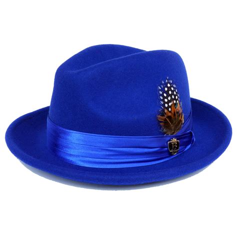 Bruno Capelo Royal Blue Australian Wool Fedora Dress Hat Un 108 59