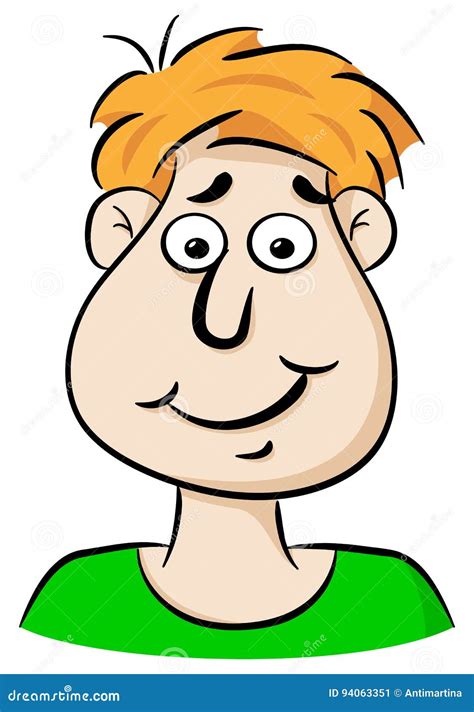 Portrait Of A Smiling Cartoon Man Stock Vector Illustration Of Face