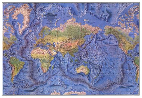 World Ocean Floor Wall Map 1981 National Geographicshop Mapworld