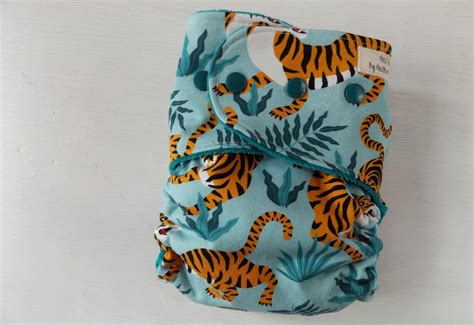Jungle Tiger Hybrid Fitted Diaper One Size Cloth Diaper Etsy
