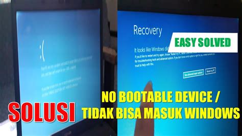 Cara Mengatasi No Bootable Device Tidak Bisa Masuk Windows