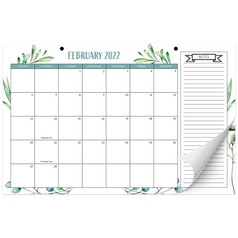 Aesthetic Greenery Desk Calendar Runs From January 2022 Until July