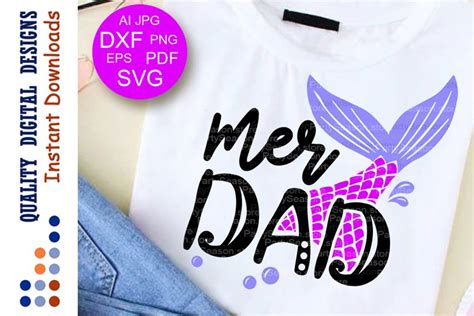 Mer Dad Mermaid Dad Shirt Svg Design Summer Ocean Sea 256895 Svgs
