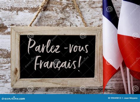 Francais Parlez Vous Del Testo Parlate Francese Immagine Stock