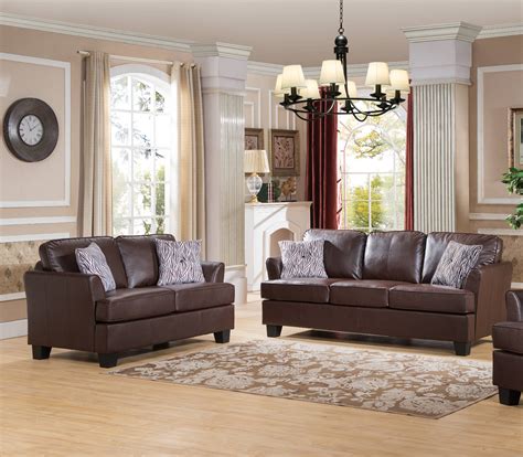 Find furniture that is endlessly you with our variety of living room pieces. 2 Piece Brown Upholstered Faux Leather Transitional Stationary Living Room Set (Solid Wood Frame ...