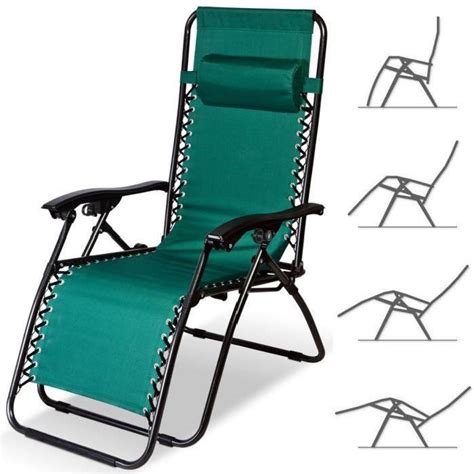 Chaise longue de jardin pliable  Chaise pliable de camping  Transat
