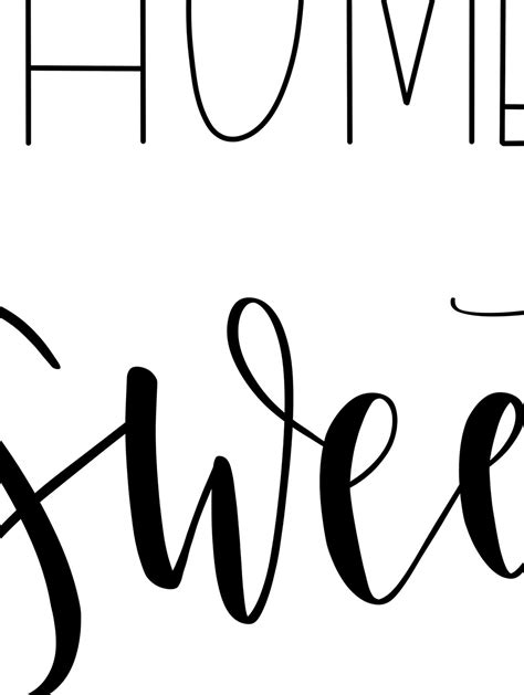 Home Sweet Home Printable Quote Simple Home Decor Printable Etsy