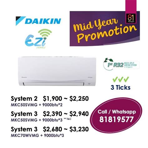 Daikin Ezi Series 3 Ticks TV Home Appliances Air Conditioners