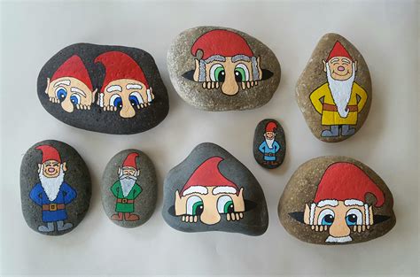Garden Gnomes Painted Rocks Painted Rocks Gnome Paint Rock