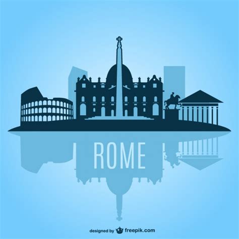 Roma Paesaggio Urbano Silhouette Vettore Gratis