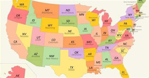Us Map With Abbreviations Zip Code Map