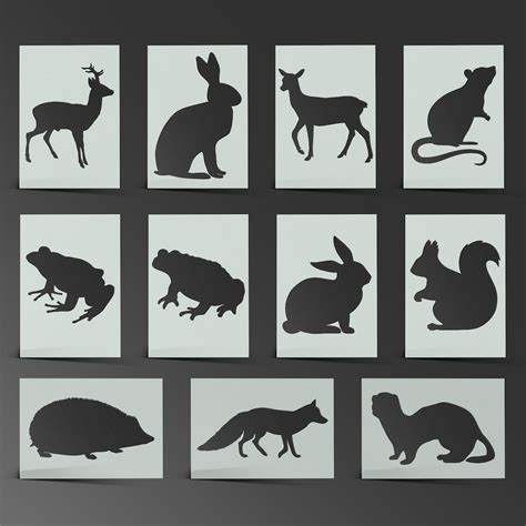 Animal Stencil Woodland Part 1 Fox Badger Deer Squirrel Mylar Etsy