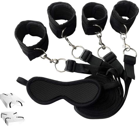 Bed Restraints Kit Under Bed Bondage Eye Mask Blindfolds Soft Wrist And Ankle Handcuffs With