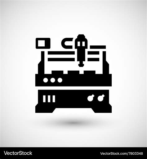 Cnc Milling Machine Icon Royalty Free Vector Image