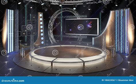 Virtual Tv Studio Chat Set 23 3d Rendering Royalty Free Stock Photo