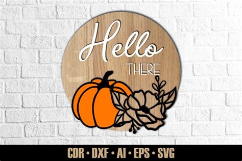 Hello Pumpkin Door Sign Svg 2158335