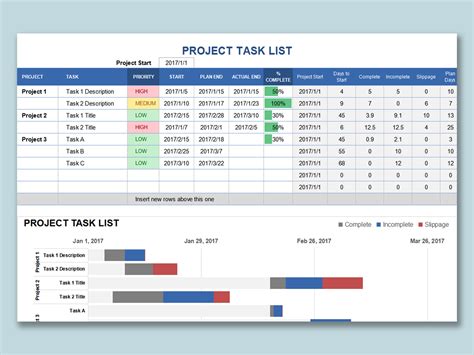 Project Schedule Template Excel Task List Templates Designinte Com