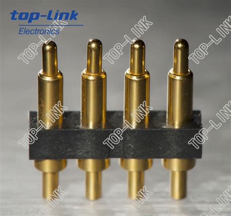 4 Pin Pcb Connector With Spring Loaded Brass Pin High Current Loaded