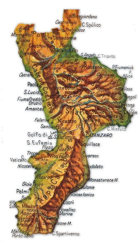 √ Cartina Della Calabria Calabria Geografia Italia