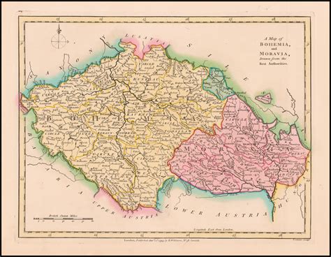 A Map Of Bohemia And Moravia Drawn From The Best Authorities Barry Lawrence Ruderman Antique