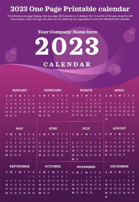 2023 One Page Calendar Printable Pdf Get Calendar 2023 Update