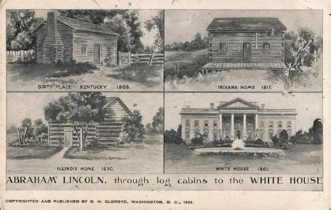 Abraham Lincoln Through Log Cabins To The White House Presidents Postcard