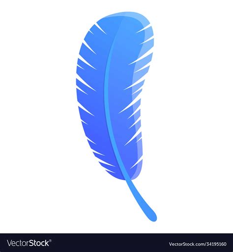 Blue Feather Icon Cartoon Style Royalty Free Vector Image