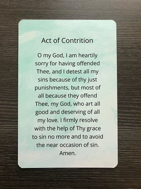 Prayer Card Bundle Act Of Contrition Prayer Cards Catholic Holy Ca