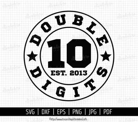 10 Double Digits Svg 10th Birthday Shirt Vector Cutting Etsy