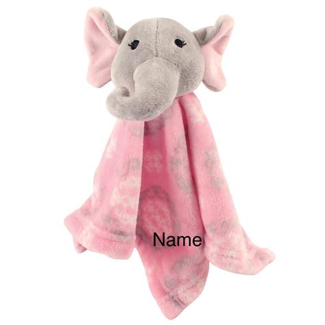 Personalized Embroidered Pink Elephant Security Blanket Etsy