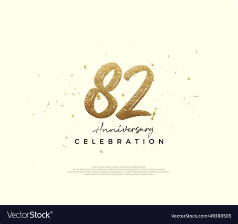 82nd Anniversary Celebration With Gold Glitter Vector Image