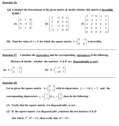 Solved Exercise 1 Given The Matrices х 2 6 6 1 A 3 7