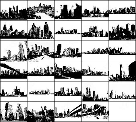 Cityscape Skyline Wallpaper Psd Free Photoshop Brushe